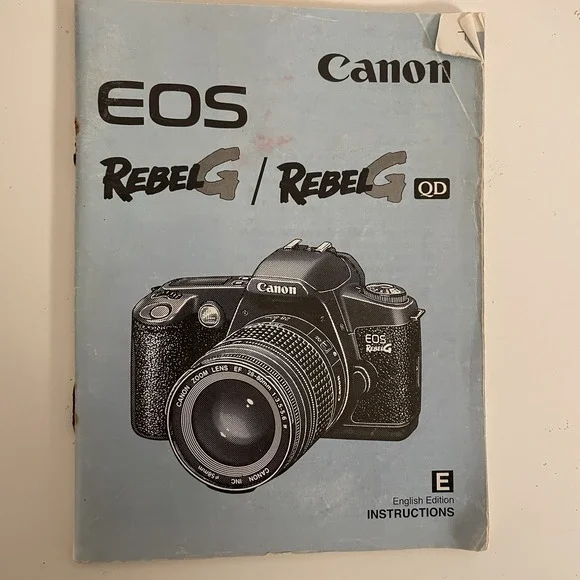 Canon EOS Rebel G 35mm SLR Camera with Lens Vintage Camera Instruction Book